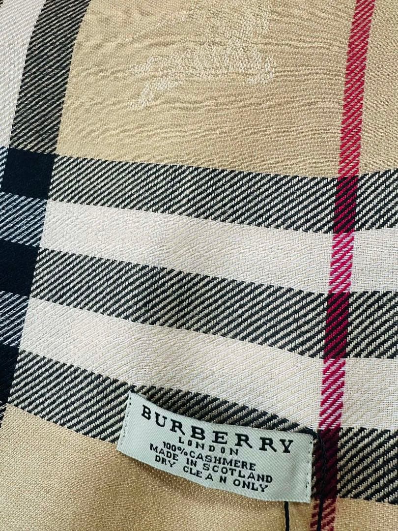 BURBERRY チェック柄マフラー 大判 シルクカシミア 180cm×70cm