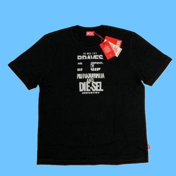 新品　ディーゼル　Tシャツ　3XL/希少サイズ　A21037　別布のロゴを組合せ