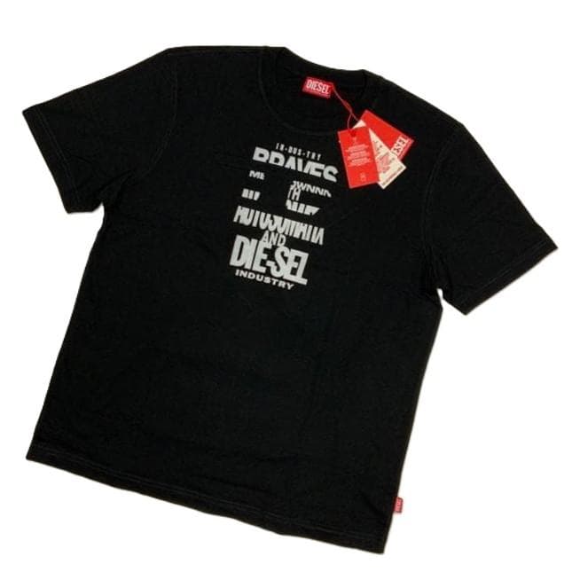 新品　ディーゼル　Tシャツ　3XL/希少サイズ　A21037　別布のロゴを組合せ