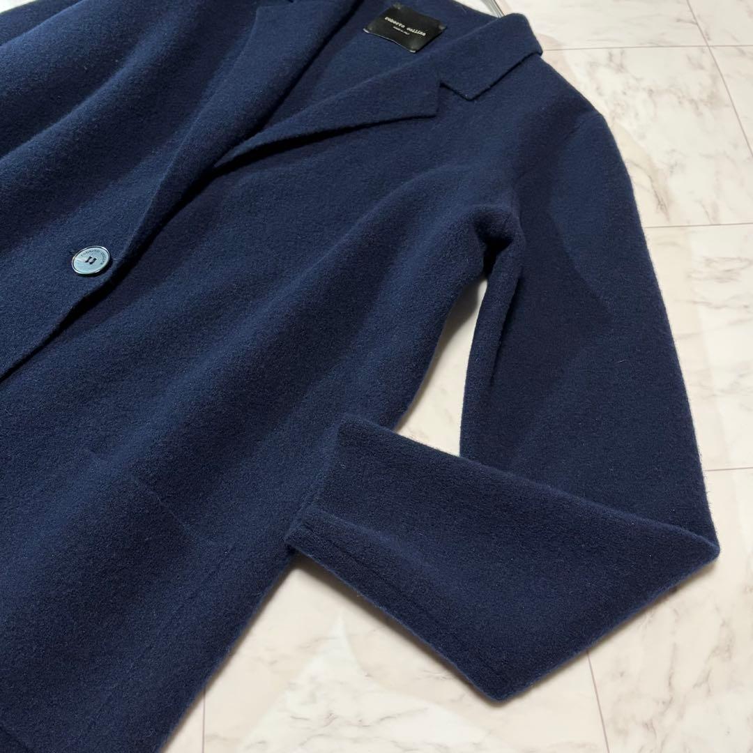 roberto collina リバーコート ウール ロングコート ネイビー S