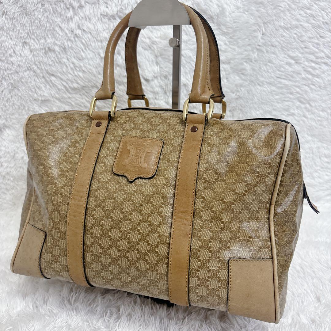 CELINE セリーヌ マカダム柄 トリオンフ ミニボストンバッグ ハンドバッグ