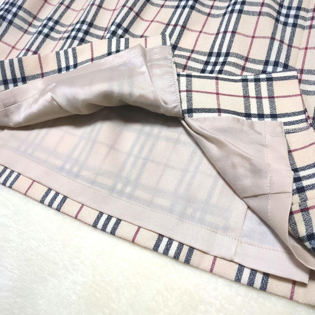 【未使用級】バーバリーロンドン ワンピース ノバチェック 膝丈 七分袖 ベージュ