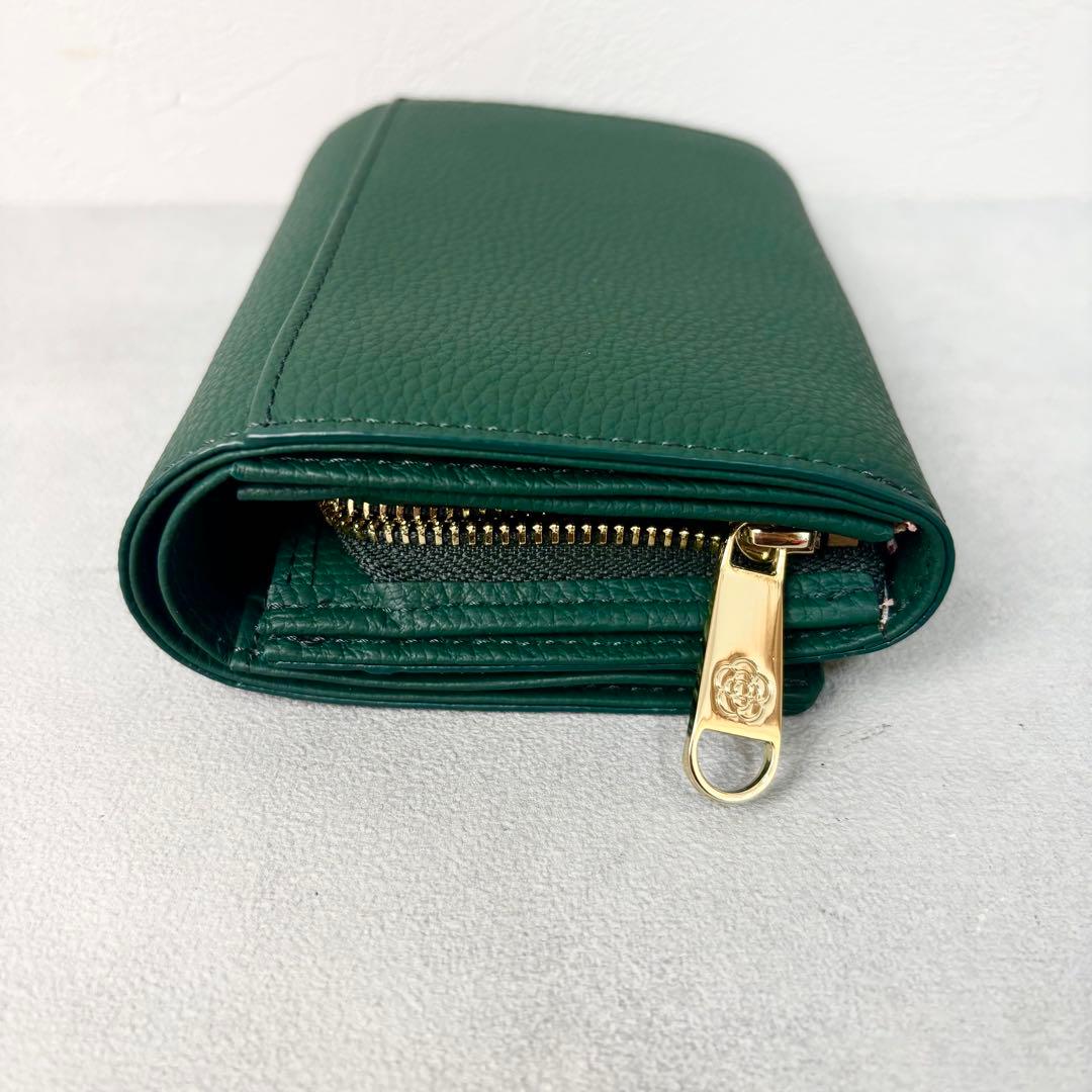 未使用品✨クレイサス CLATHAS ブルトン 二つ折り財布 グリーン レザー
