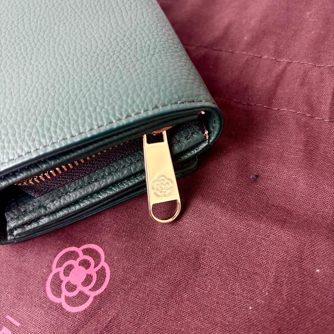 未使用品✨クレイサス CLATHAS ブルトン 二つ折り財布 グリーン レザー