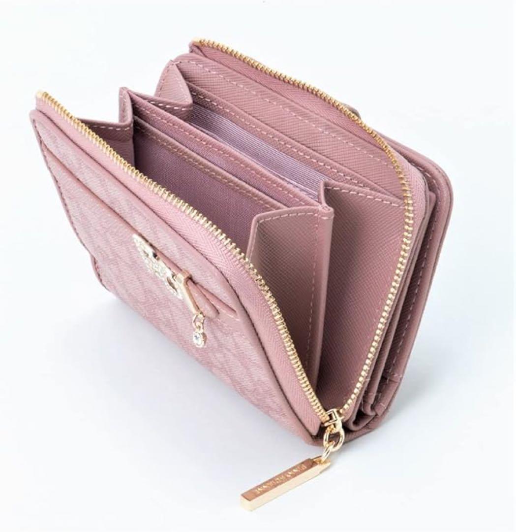 新品★ピンキー＆ダイアン★パドロックＬ字ファスナー二つ折り財布★ピンク