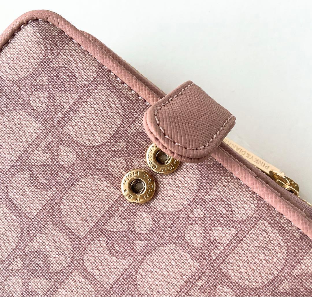 新品★ピンキー＆ダイアン★パドロックＬ字ファスナー二つ折り財布★ピンク