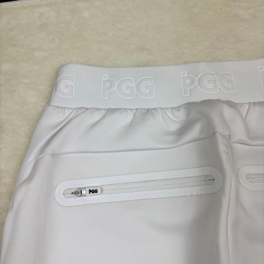 美品　PGG ダンボールニットシャガー　ゴルフパンツ サイズ4 ホワイト　春夏