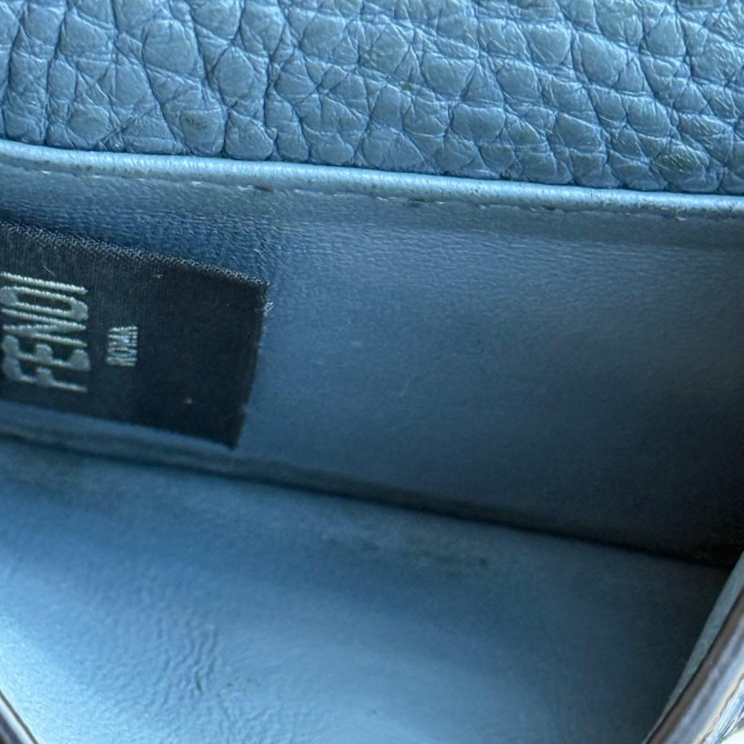 専用 フェンディ ピーカブー コンパクトウォレット マイクロ ブルー