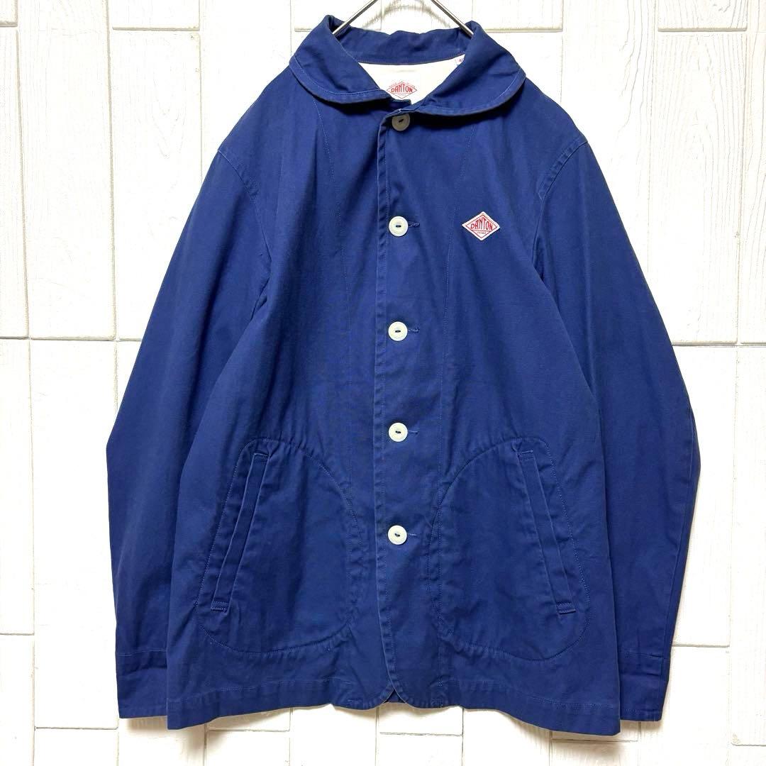 希少 DANTON ダントン 丸襟 カバーオール シングルジャケット ネイビーL