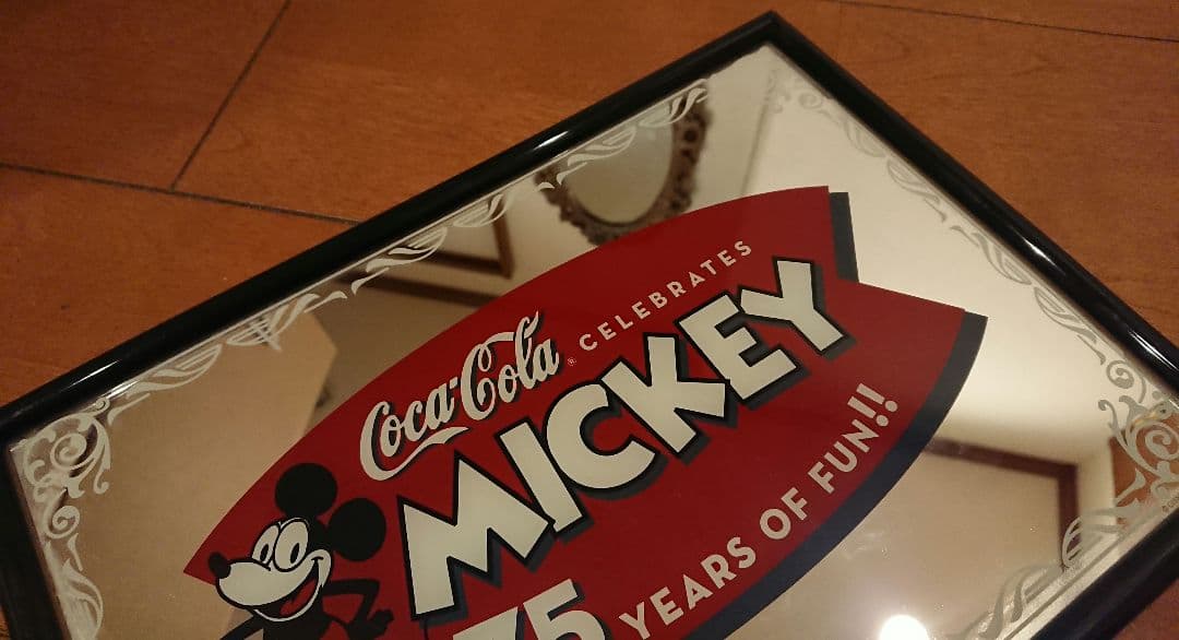 コカコーラ×ミッキーマウス75周年パブミラー　ヴィンテージ