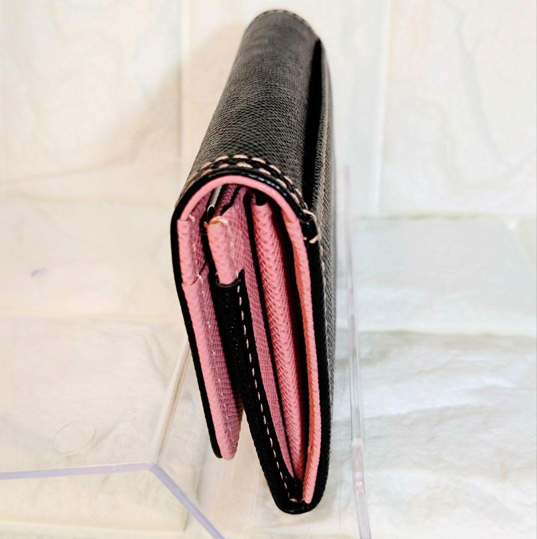 〘美品〙ポールスミス　名刺入れ　カードケース　クロスグレイン　レザー　黒　ピンク