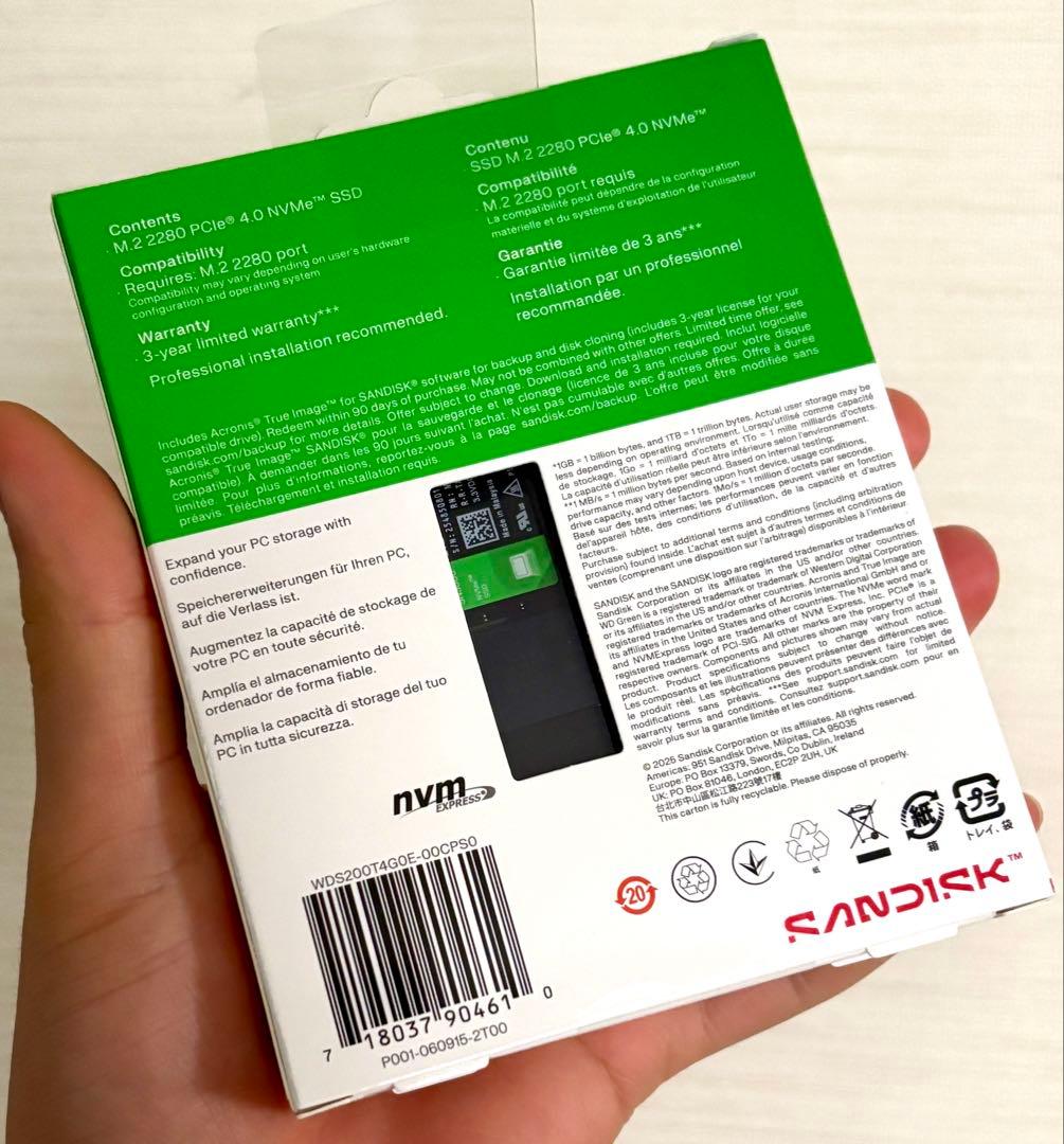 内蔵型SSD WD Green SN3000 2TB NVMe SSD M.2 2280