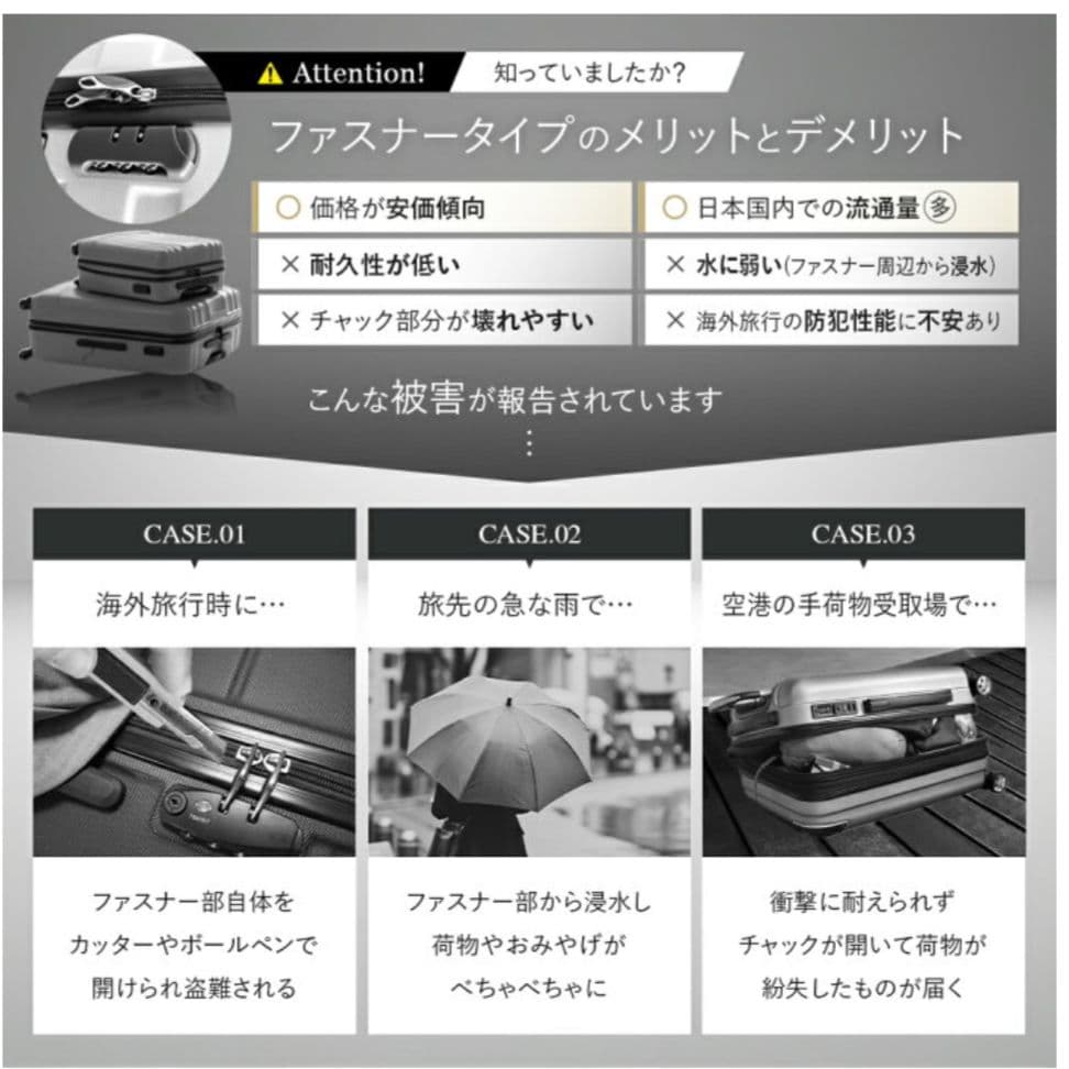 C.JUTRO⭐スーツケース　Mサイズ　60L 4〜7泊　ジャンク品