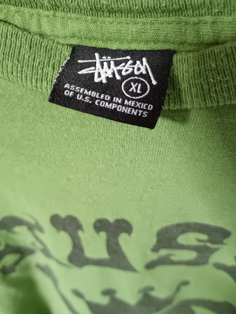 Stussy グリーン XL Tシャツ スカルプリント
