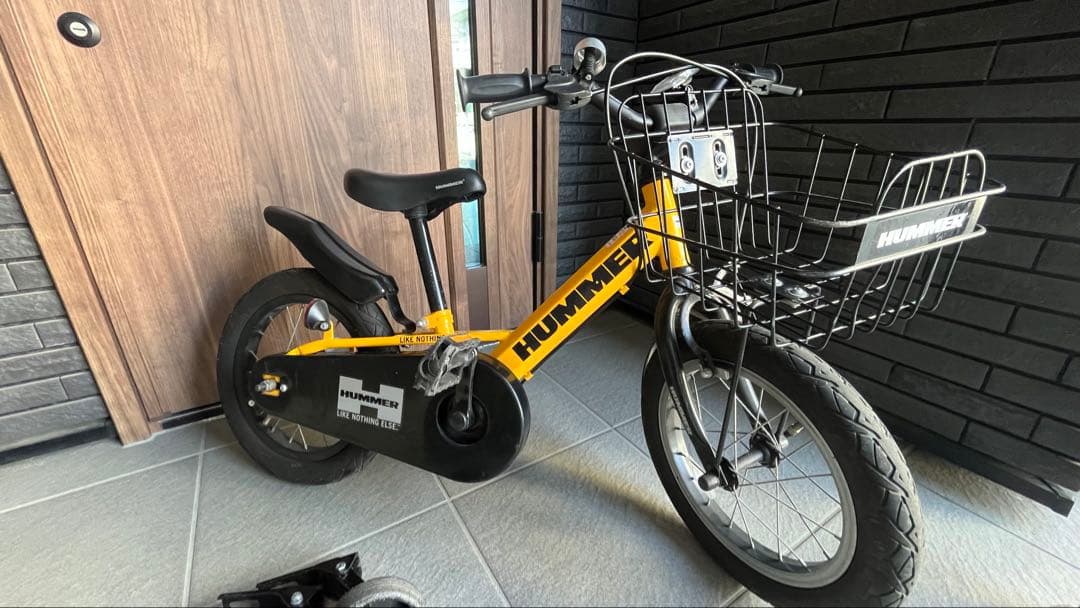 【引取り限定】HUMMER 幼児用自転車 補助輪上げ下げ可能付　16インチ