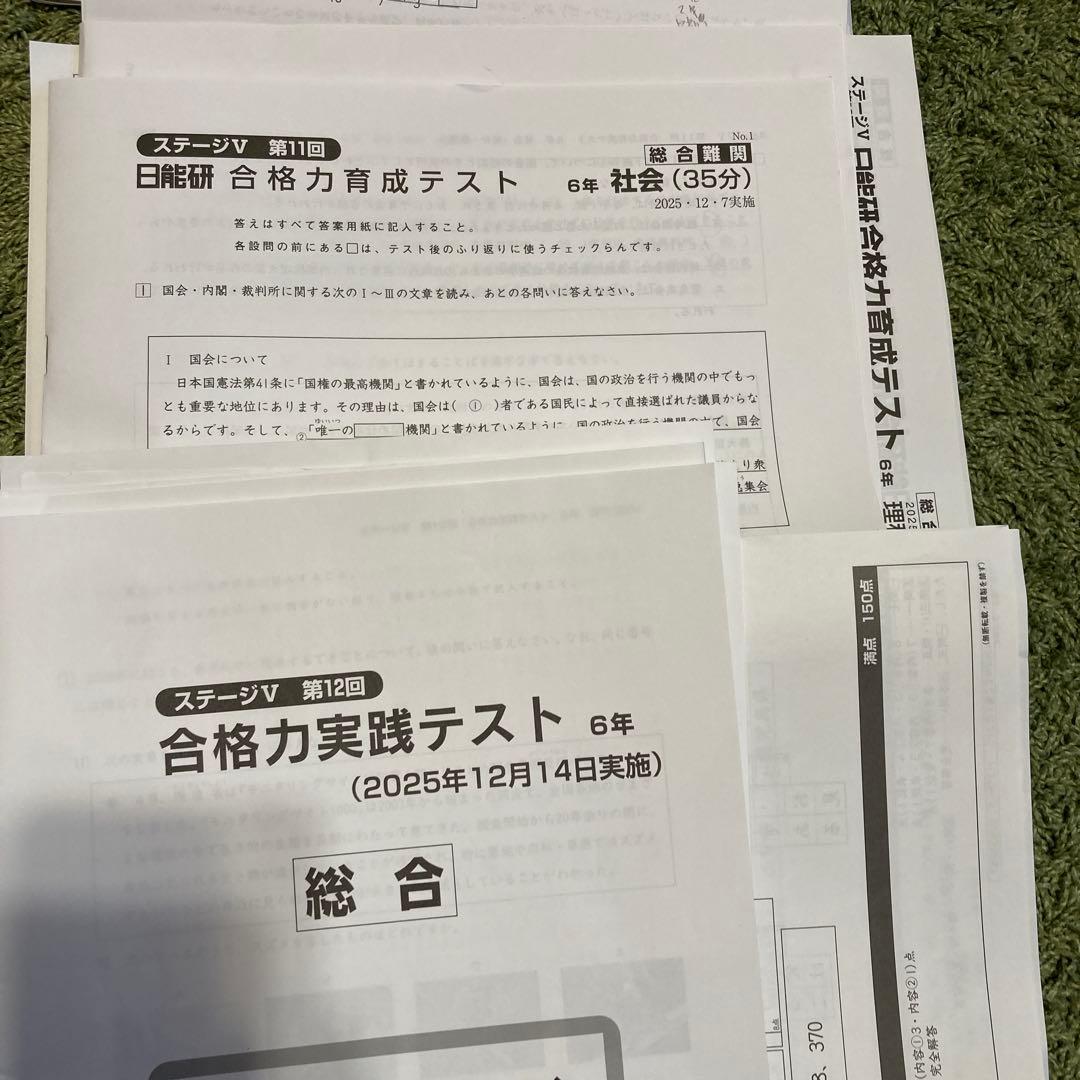 最新版★2025 日能研 6年後期 合格力育成テスト合格力実践テスト 11回分