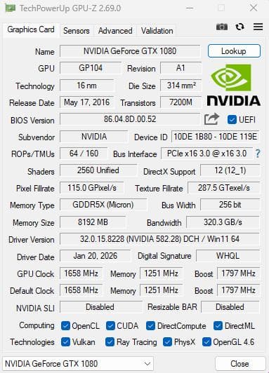 (動作確認済)玄人志向 GALAKURO GTX1080 8GB/WHITE