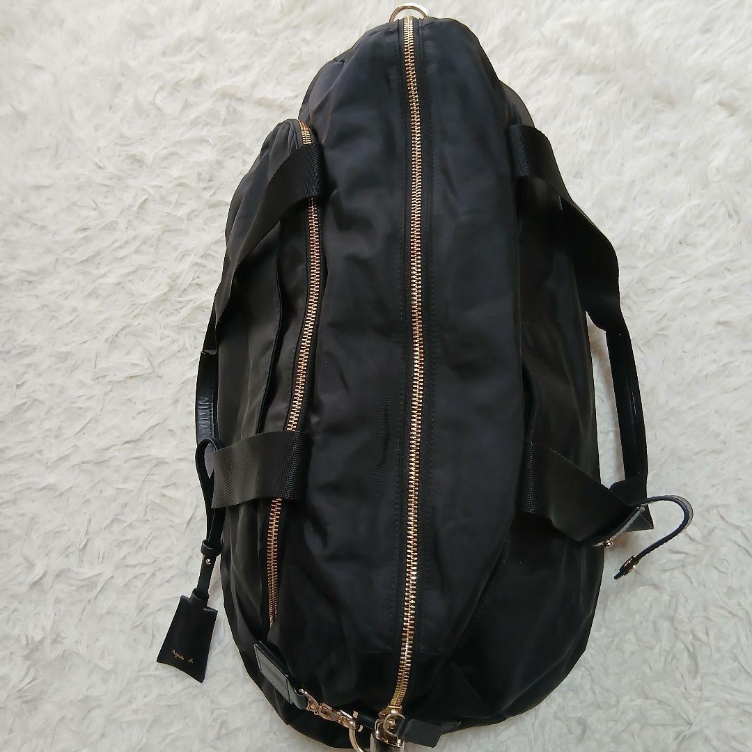 【美品】【agnes b.】FT03 2Way ボストンバッグ　チャーム、鍵付