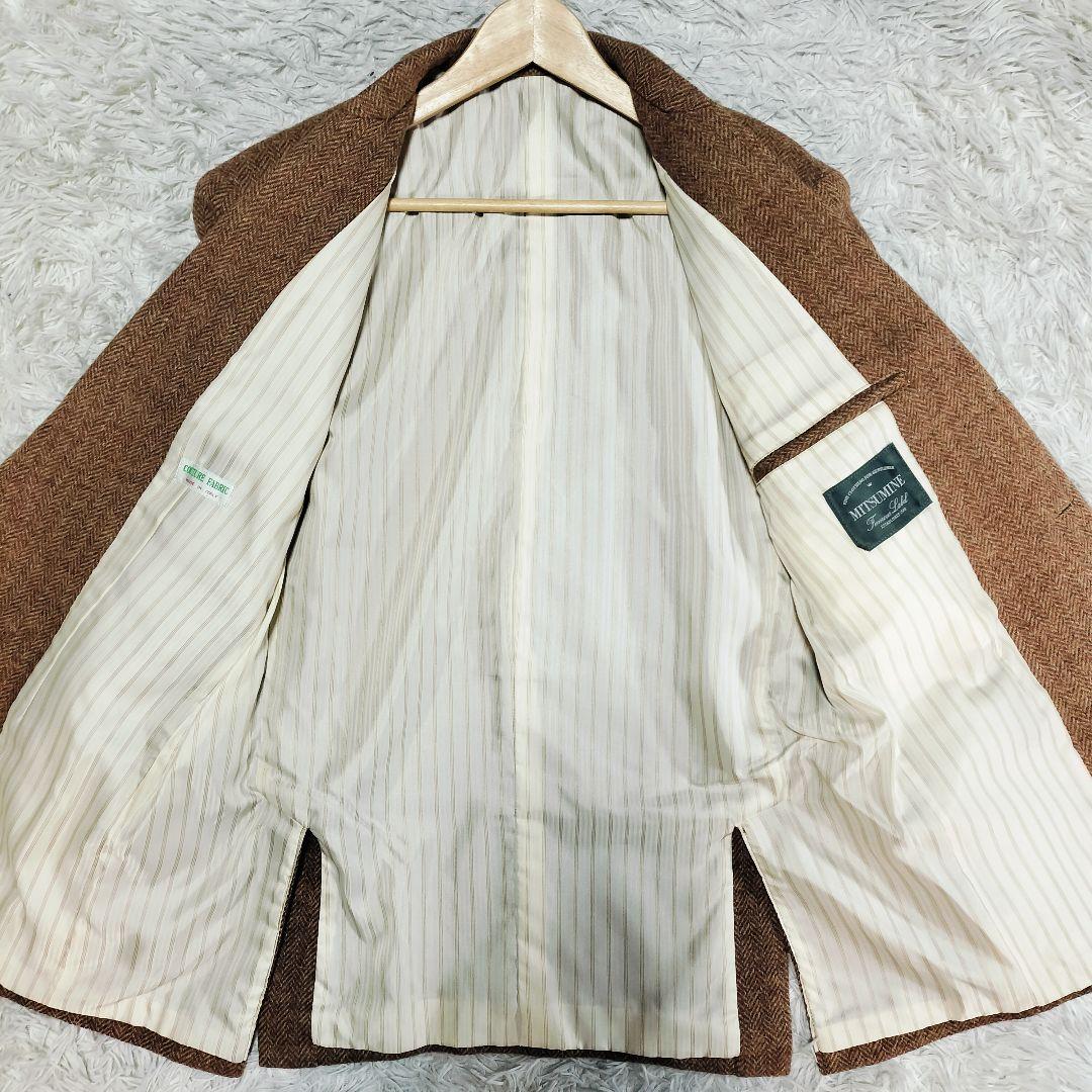 【極美品】ミツミネ ウールツイード ヘリンボーン XL相当 イタリア生地 日本製