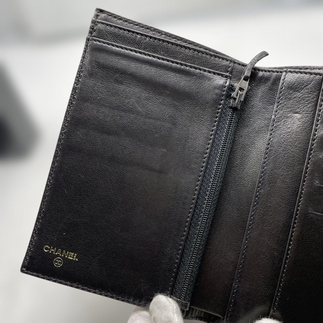 【sk/9.21/30】CHANEL 立体ココマーク カードケース レザー 黒