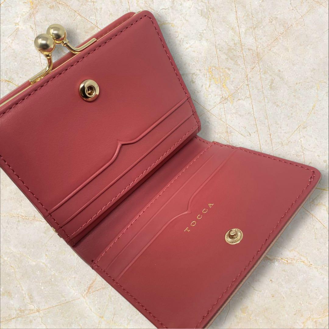 未使用 TOCCA 二つ折り財布 がま口 ハート ピンク トッカ ♡ 財布