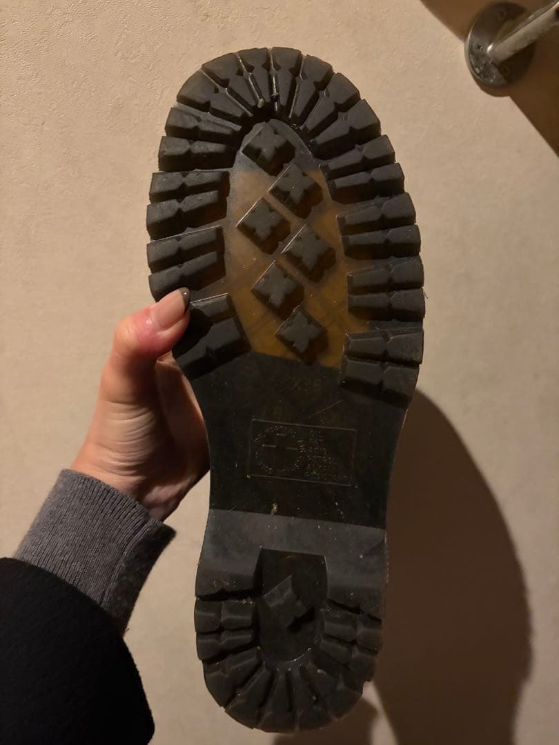 Dr Martens ブラックレザー ワークブーツ 厚底