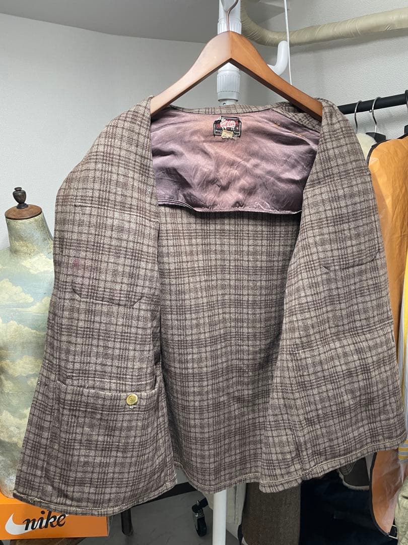50s 初期 woolrich ブラウン チェック カバーオール