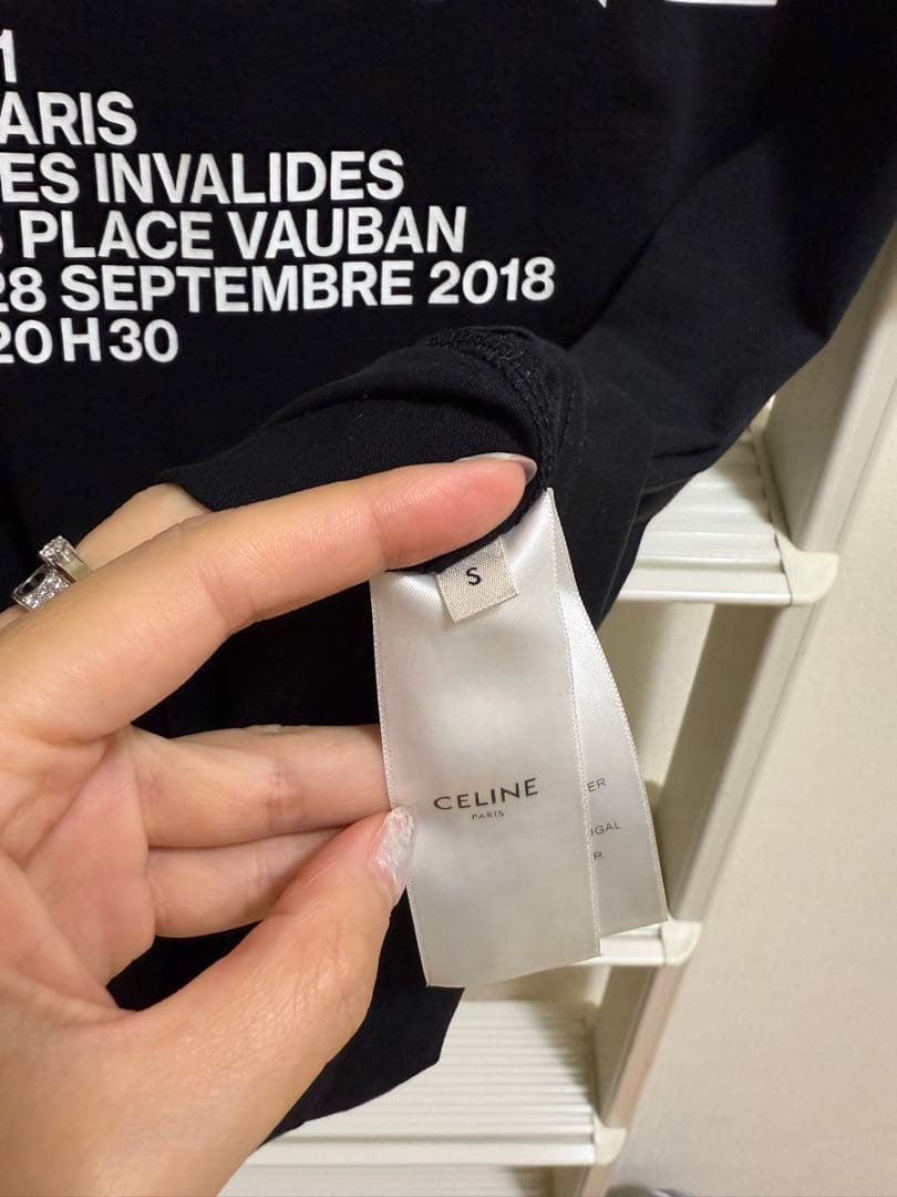 Celine セリーヌ　定番ロゴTシャツ　レディース黒S