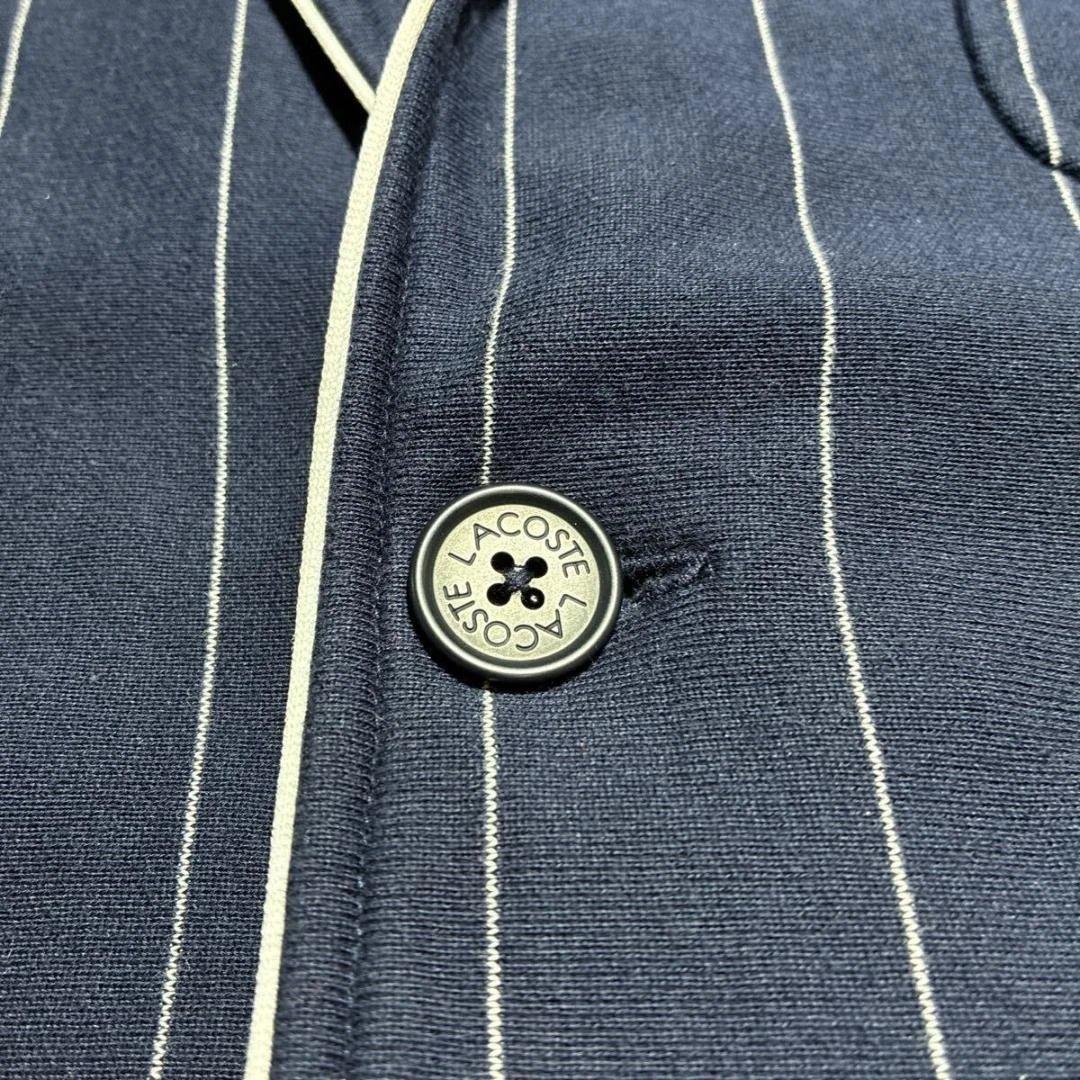 ストレッチ⭐️LACOSTE　テーラードジャケット　アンコン ネイビー　XL相当
