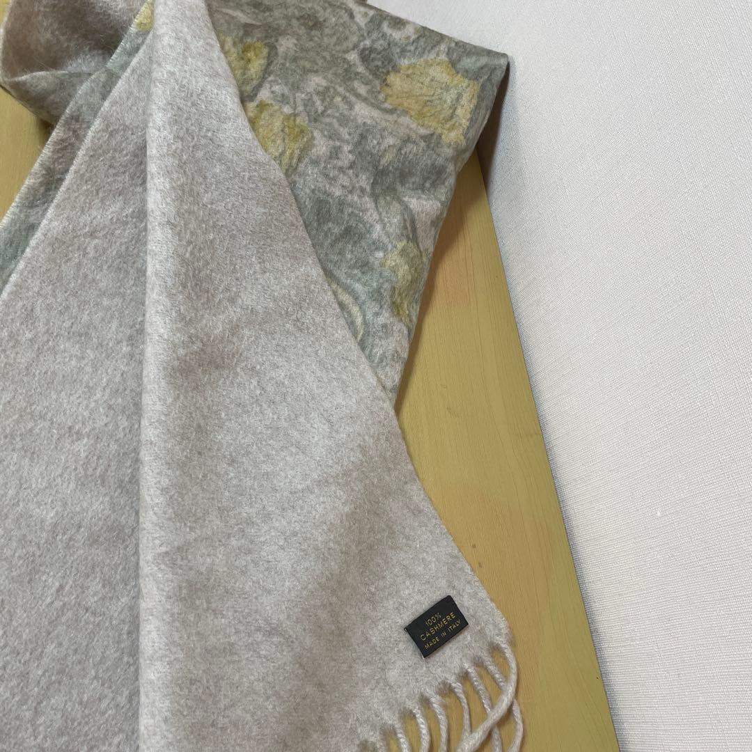 希少　Loro Piana 花柄リバーシブル カシミヤ100マフラー