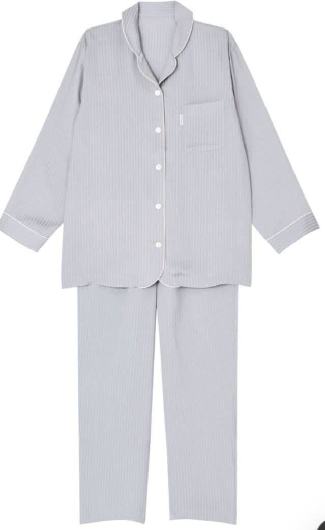 新品タグ付き 高級 睡眠科学 パジャマ ルームウェア サテン ストライプ M