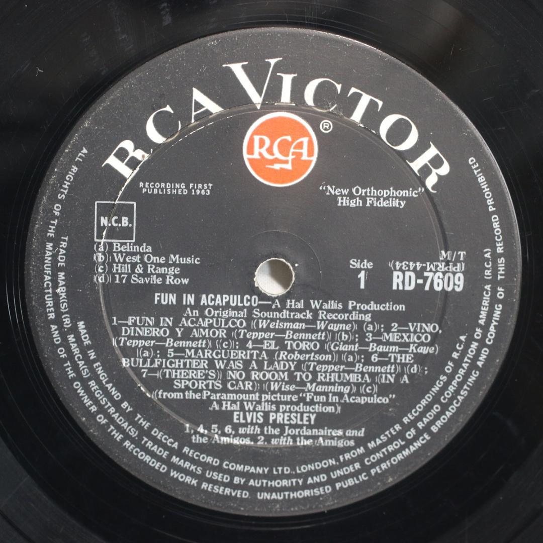 英LP Elvis Presley Fun in Acapulco UKモノ深溝