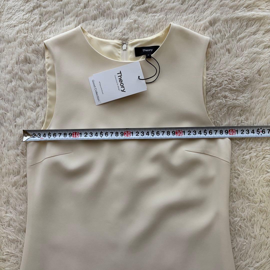 【新品タグ付き】Theory ノースリーブワンピース　ホワイト　S