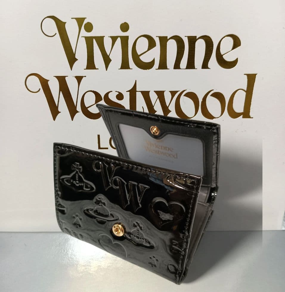 【新品】Vivienne Westwood 3つ折り財布 エナメル 黒 正規品