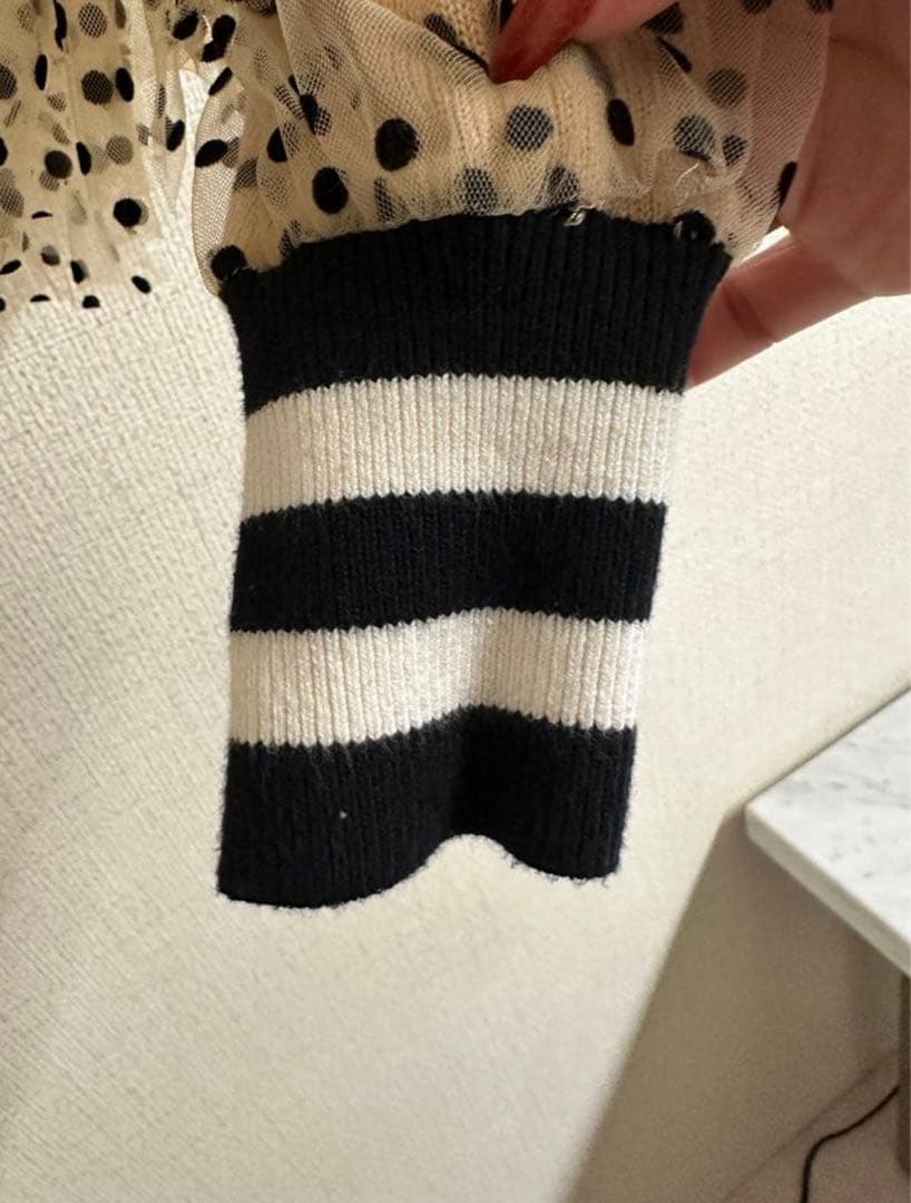 Adonisisis アドニシス　ドット柄刺繍カーディガン