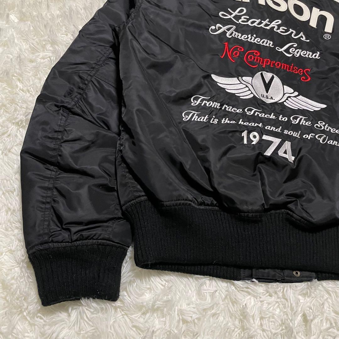 美品　VANSON MA-1 フライト　ライダース　ジャケット　ワッペン　刺繍