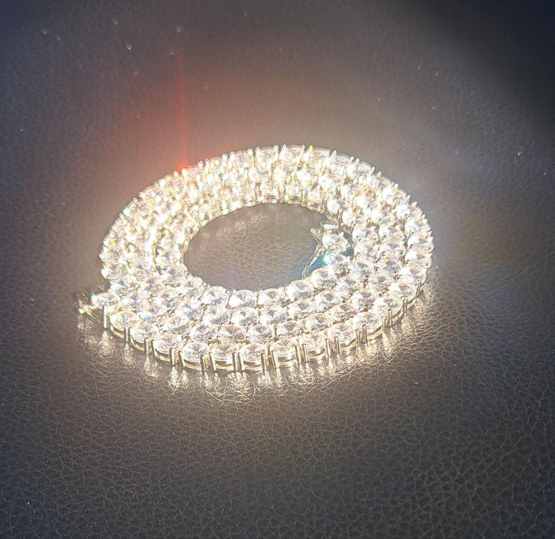12.5ct モアッサナイト テニスチェーンネックレス 6mm 55cm
