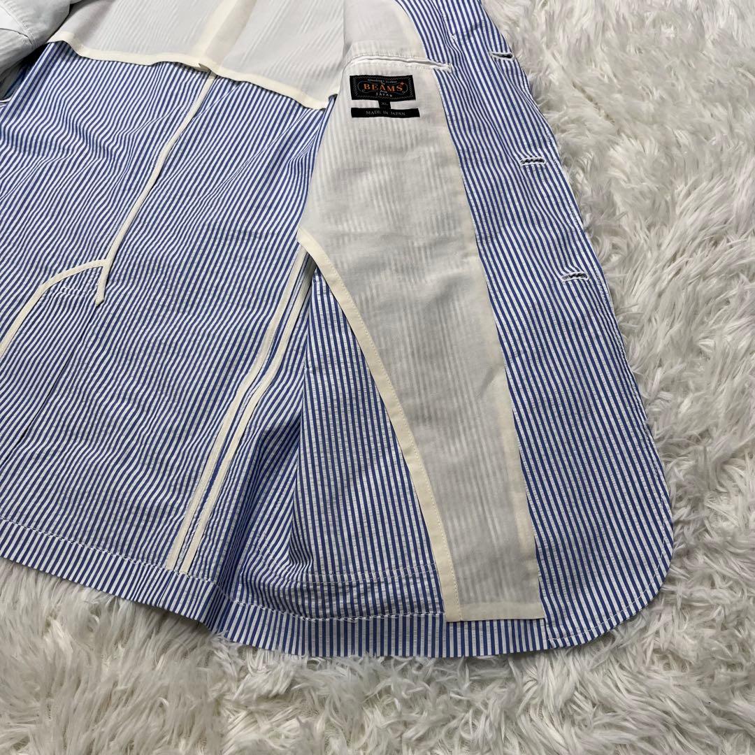 BEAMS+ テーラードジャケット XL シアサッカー　日本製 春夏 軽量