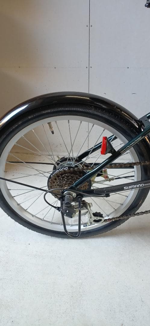 折りたたみ自転車 ダークグリーン 茶色サドル