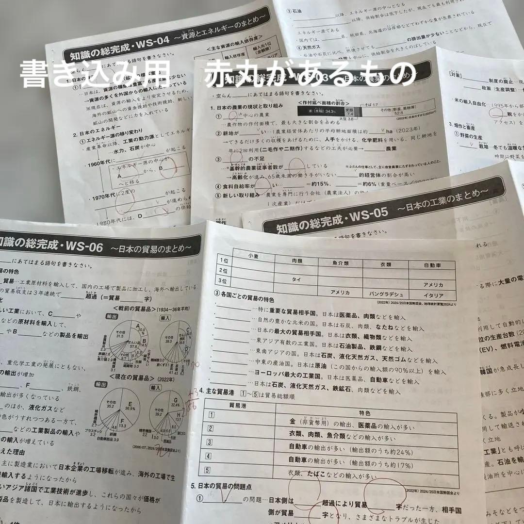 サピックス小6　社会 土曜特訓「知識の総完成」全36回（欠番なし）