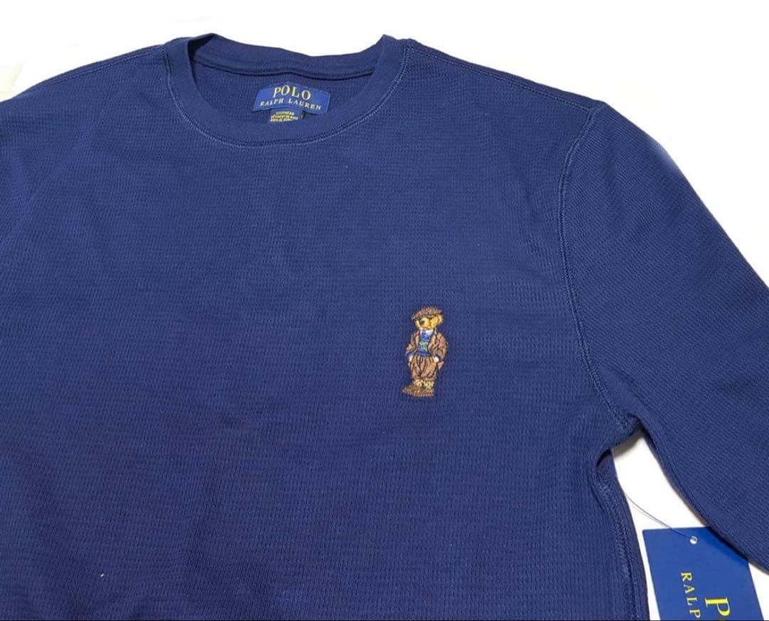 ポロラルフローレン メンズ ワッフルニットポロベア長袖Tシャツ 新品未使用