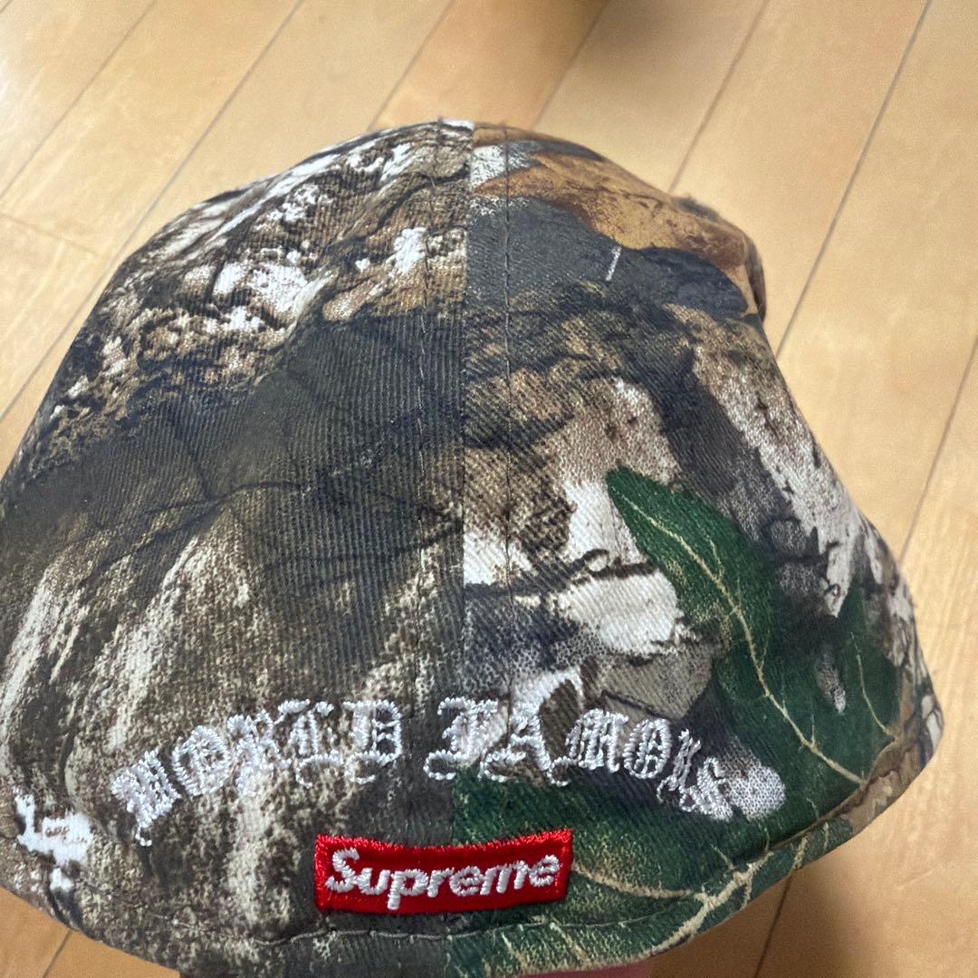 シュプリーム ゴールドクロス　Sロゴ　キャップ　ニューエラ　カモ　ツリー