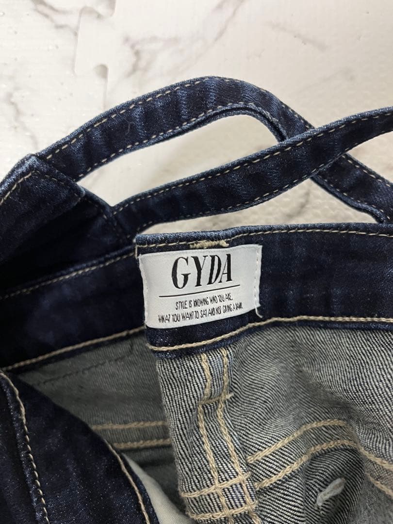 GYDAダークデニム スキニーパンツ バッククロス