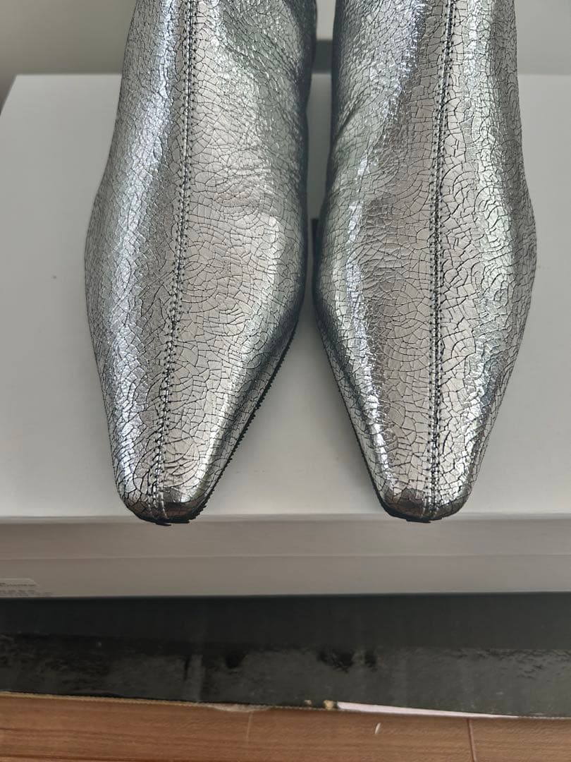 シーセイ　SHISEI ANKLE BOOTS シルバー 36.5