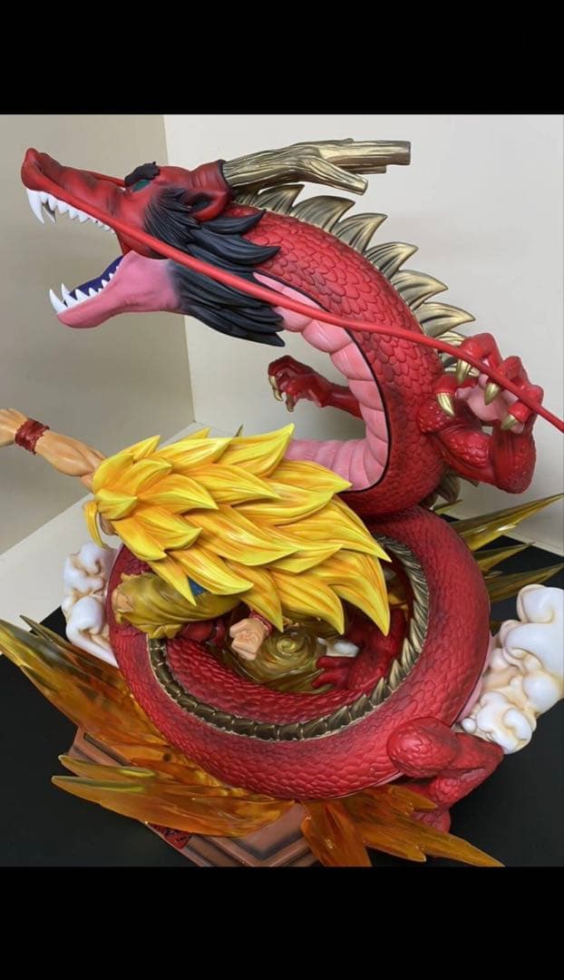 ドラゴンボール ガレージキット　スーパーサイヤ人3 龍拳リペイント品GT 完成品