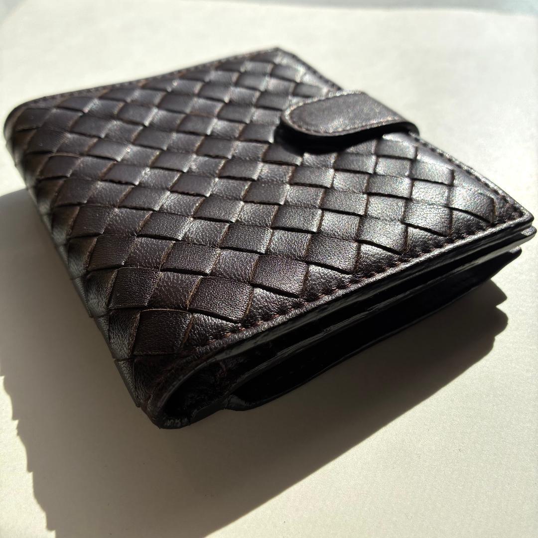 Bottega Veneta 二つ折財布 レザー 焦茶 ボッテガ・ヴェネタ