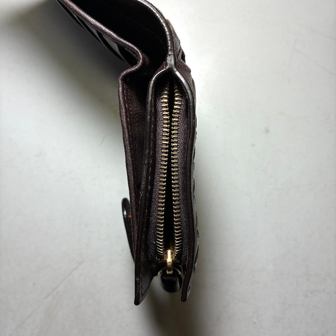 Bottega Veneta 二つ折財布 レザー 焦茶 ボッテガ・ヴェネタ