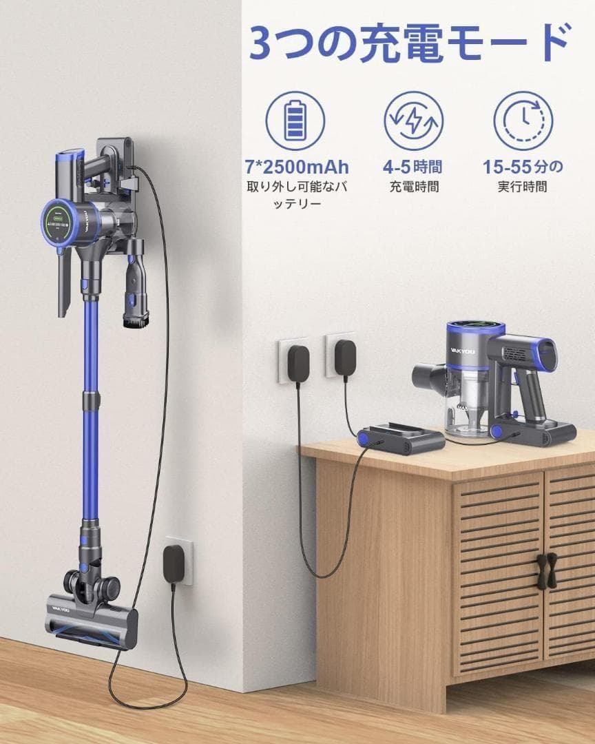 掃除機 コードレス LED 40000Pa 500W 新品未使用