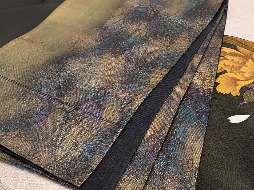 振袖フルセット 身丈166裄70 暈し染め キャメル 刺繍 正絹 成人式 逸品