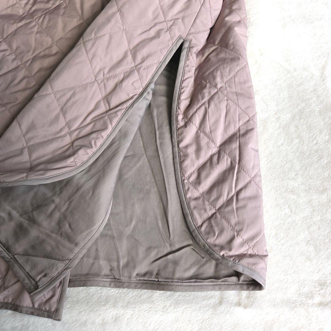 【美品✨️】23区ノーカラーキルティングロングコート ダイヤキルティング 中綿